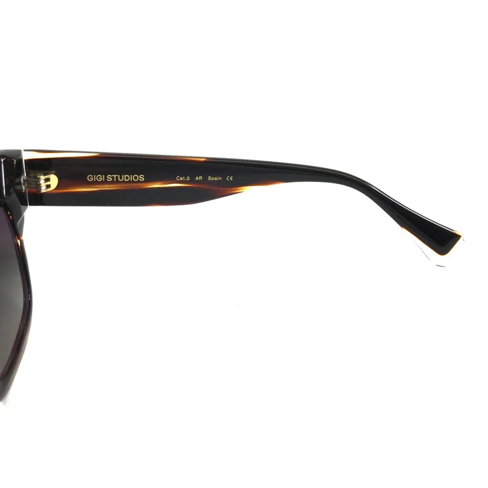 Gigi Studios Sunglasses ALFA 6897/2 Striped Horn Frames w/ Green Gradient Lenses